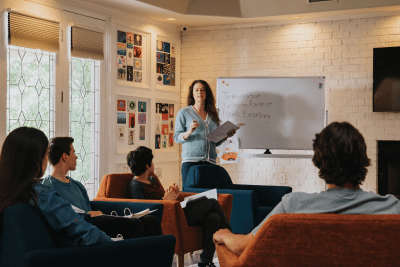 teacher in classroom at evolve treatment centers